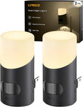 Lyridz LED Night Lights Plug into Wall with Motion Sensor, 1-150LM Dimmable Plug-in Nightlight Indoor for Bedroom, Bathroom, Hallway, Stairs, Pet House, Toilet, 2 Pack