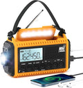 Eoxsmile NOAA Emergency Weather Radio - 5000mAh Solar/Hand Crank/Battery AM/FM/SW with USB Charger, LED Flashlight & SOS Alert, Clock, Portable Survival Radio for Power Outage, Hurricanes, Camping