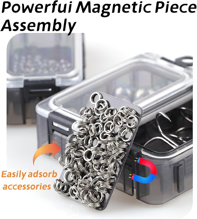 Tackle Box Organizer - 4PC Small Boxes with Magnetic & Waterproof Tackle Trays, Luminous Tackle Storage System, Portable Customizable Compartments for Fishing Gear Organization On-the-Go (Anglers)