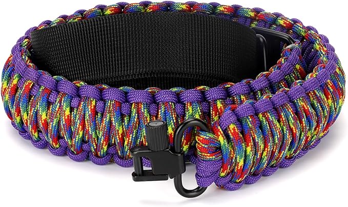 Double Braide 550LB Shotgun Sling 2 Point Paracord Rifle Sling,Non-Slip Traditional Adjustable Gun Sling for Hunting Shooting Camping