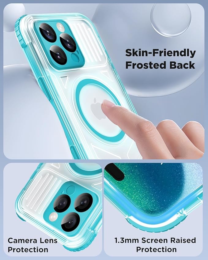 for iPhone 16 Pro Max Waterproof Case with Magsafe, Built-in [Camera & Screen Protector] [Lanyard], IP68 Water Proof Full Body Dustproof Heavy Duty Frosted Protective Phone Cover, 6.9" Teal