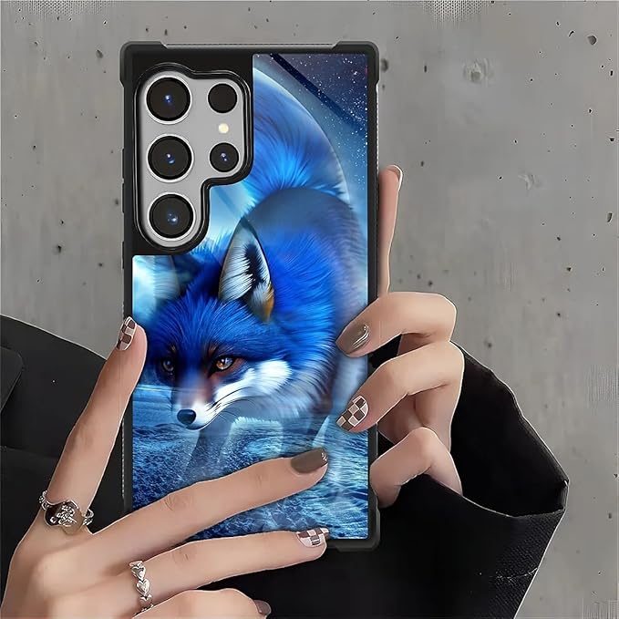 for Samsung Galaxy S26 Ultra Case,Graphic Design for Girl Boy Soft Silicone Hard Acrylic Shock Protection Designed for Samsung Galaxy S26 Ultra Snowy Mountain Fox Lake Pattern