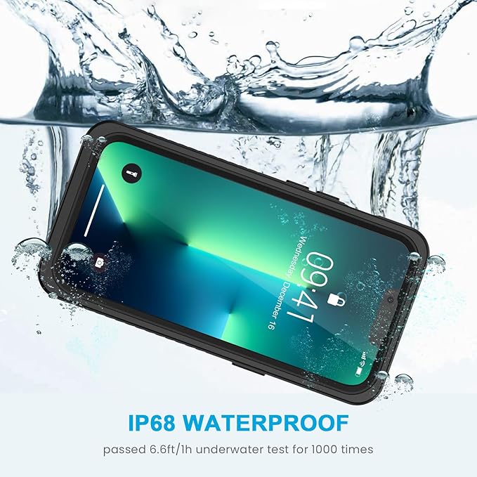 Lanhiem Magnetic for iPhone 13 Pro Case, Waterproof Dustproof Cover [Built in Screen Protector] [Compatible with MagSafe], Full Body Heavy Duty Phone Case for iPhone 13 Pro - 6.1” (Black)