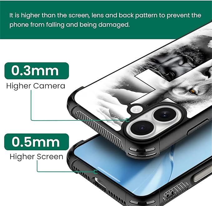 for iPhone 17 Case,for MagSafe Graphic Design for Girl Boy Soft Silicone Hard Acrylic Shock Protection Designed for iPhone 17 Lion Cross Jesus Christ Dove Pattern