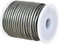 GENIQUE Real/Genuine Round Leather String Cord for Necklace, Bracelets, Jewelry, Kumihimo Braiding, DIY Projects (10 Metres) (3mm, Grey Metallic)