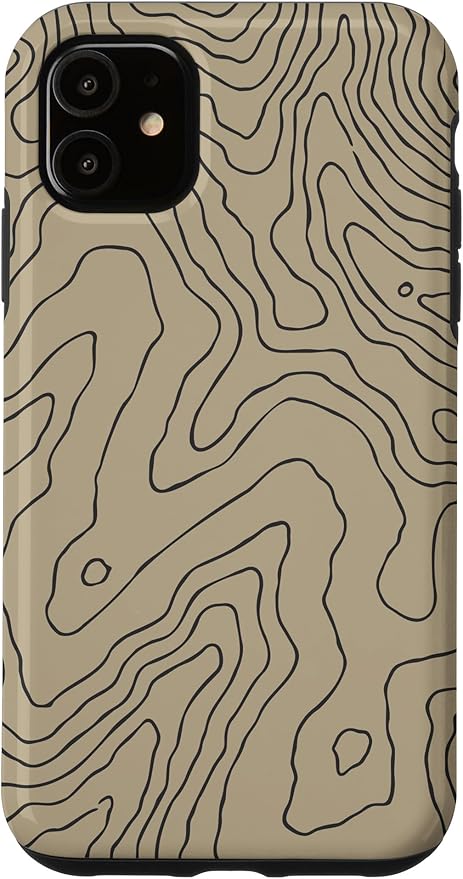 Coyote Country Guide Lines Topographical Contour Map Case for iPhone 11