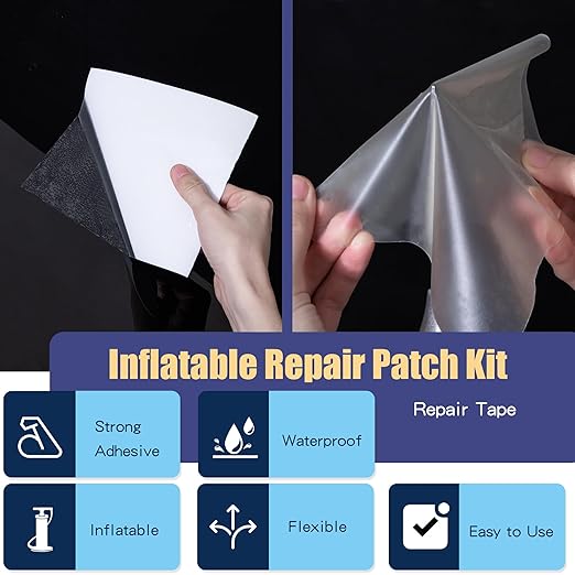 Breliter Inflatable Waterproof Repair Tape - Waterproof TPU Patch Repair Kit, Sealing Repair Tape for Air Mattress, Bounce House, Inflatable Toys, Tent, Swimming Ring, Heavy Duty - 6in x 13.2ft