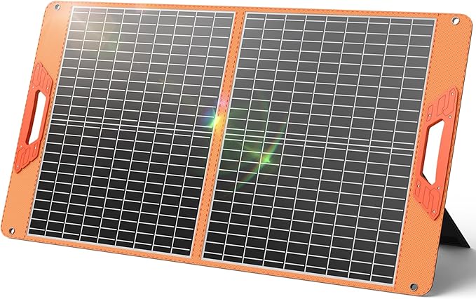 SOLUPUP 60W Portable Solar Panel Charger, 23.5% High Efficiency Foldable Solar Panels for Power Station, IP65 Waterproof Solar Charger with QC3.0 USB-A & USB-C Outputs for Outdoor Camping RV Trip