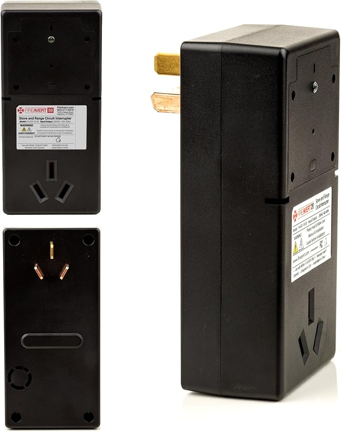 FireAvert - Electric Auto Stove Shut-Off Safety Device (3 or 4 Prong), Oven Monitoring Solution for Senior Citizen and Elderly Parents, As Seen On Shark Tank (3-Prong)