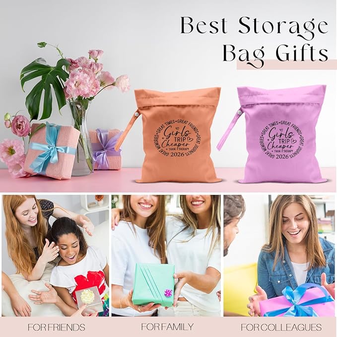 2Pcs Girls Trip Gifts Wet Dry Bag, Aloha Beach Bag Wet Bag Favors, Sunscreen Swimsuit Toiletry Travel Essentials For Women, Beach Travel Laundry bags for Dirty Diaper Swimsuit Gifts