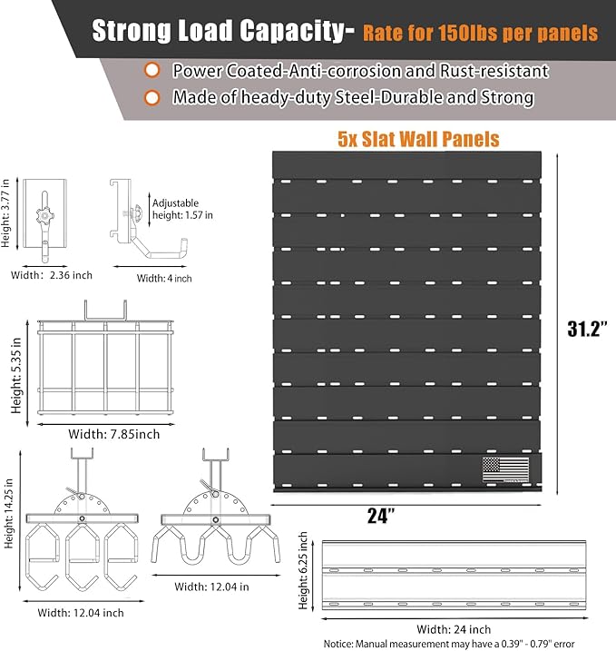 Wall Rack System - Heavy-Duty Aluminium Tactical Storage for Rifles, Carbines, Shotguns & Handguns, Modular Slatwall Organizer Holds up to 3 Rifles, 7 Pistols & 4 Mags