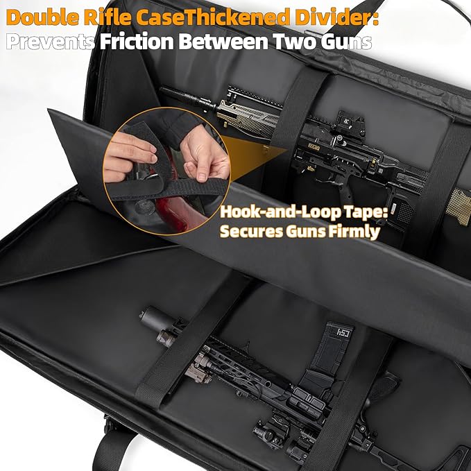 TORIBIO Double Rifle Case Soft Bag 32" 34" 36" 42" 46" 48'' 51“ 55” Gun Case Tactical for Rifle Firearm Storage, Transportation and Hunting Shooting Range, Rifle Backpack