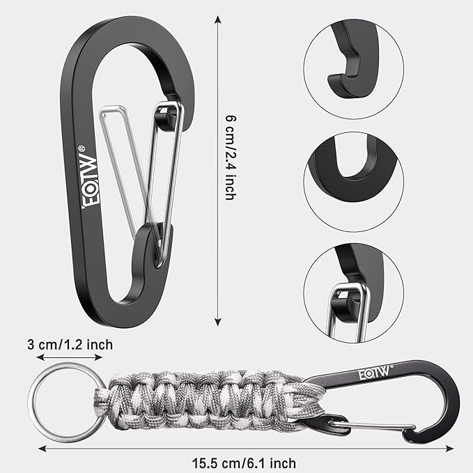 EOTW Paracord Keychain for Men Women Paracord Carabiner Backpack Keychain with Aluminum Clip for Camping Hiking Outdoor Gear