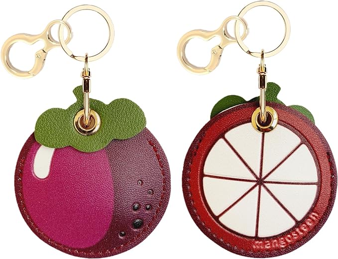 Leather Keychain Holder Case Compatible with AirTag,Cute air tag Cover with Keychain Ring,GPS Tracker Case for Keys