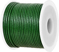 GENIQUE Real/Genuine Round Leather String Cord for Necklace, Bracelets, Jewelry, Kumihimo Braiding, DIY Projects (20 Metres) (1.5mm, Green)