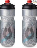 HydraPak | Polar Bottle - Polar Surge Insulated Bike Water Bottle 2-Pack - High Flow, Cycling & Sports Squeeze Bottle (Ascent Silver, 600ml / 20oz)