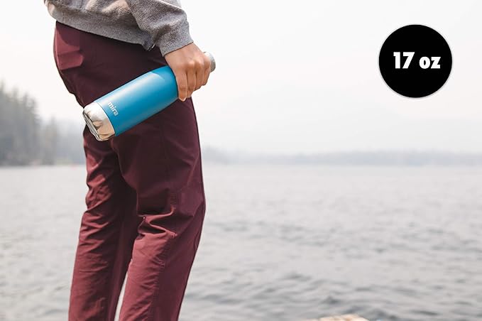 MIRA 17 oz Insulated Water Bottle - Stainless Steel Cola Shaped Double Wall Hot & Cold Flask (24Hr Cold/12Hr Hot) - Hawaiian Blue