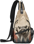 FyLybois Raccoon Sling Bag for Women Lightweight Crossbody Backpack Casual Daypack with Adjustable Strap for Travel Work Hiking Everyday Use