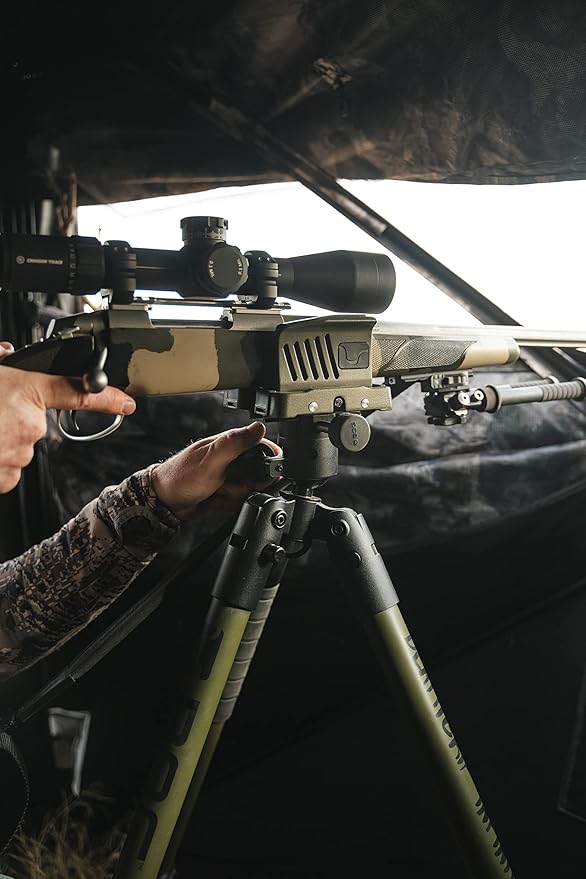 BOG DeathGrip Aluminum Tripod with Durable Frame, Lightweight, Stable Design, Bubble Level, Adjustable Legs, Shooting Rest, and Hands-Free Operation for Hunting, Shooting, and Outdoors