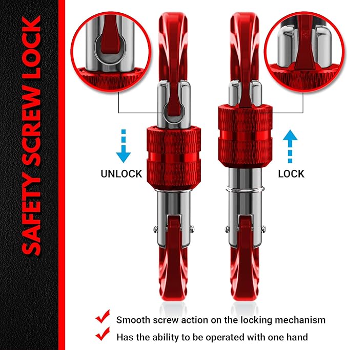 Rhino Produxs 12kN (2697 lbs) Heavy Duty Carabiner Clips, for Securing Pets, Outdoor, Camping, Hiking, Hammock, Dog Leash Harness, Keychains