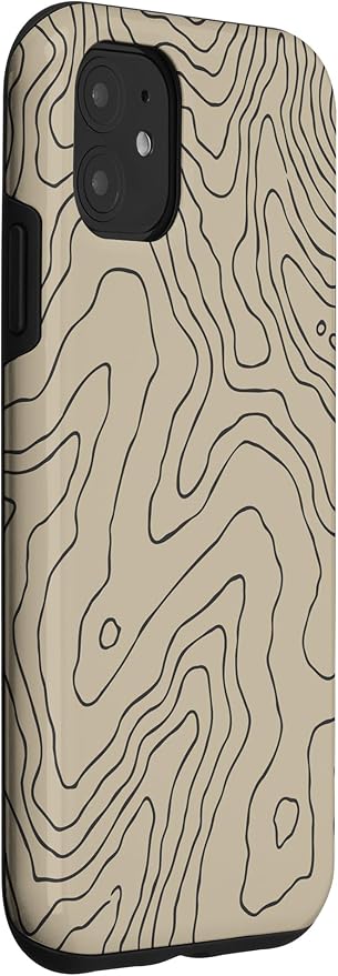 Coyote Country Guide Lines Topographical Contour Map Case for iPhone 11