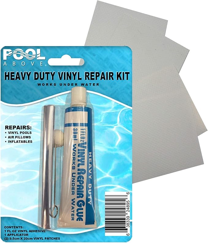 Heavy Duty Vinyl Repair Patch Kit | Vinyl Cement Adhesive Glue and Colored Patches for Inflatables Boat Raft Kayak Air Beds Inflatable Mattress Hole Repair