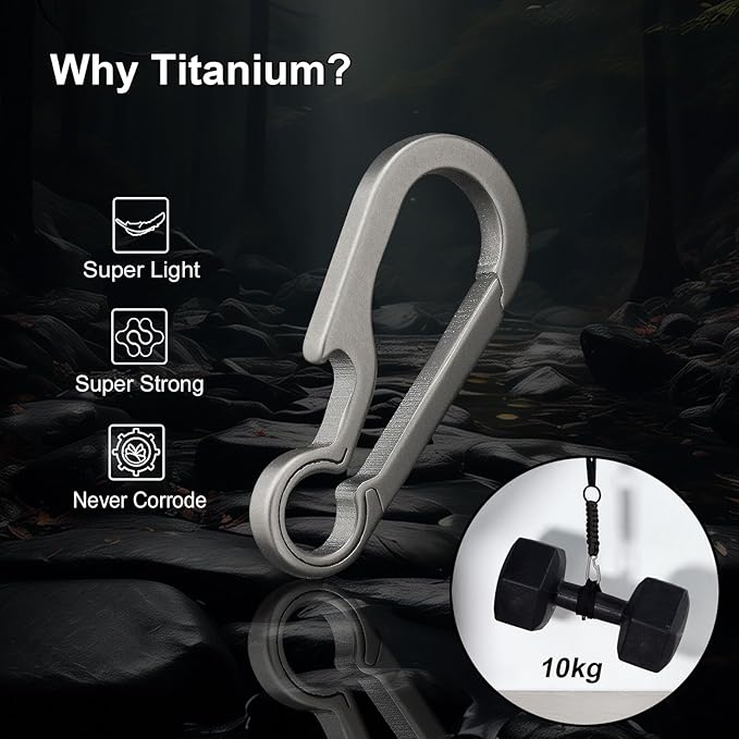 PJYTAC Key Chain Clip Titanium Carabiner Keychain Quick Release Carabiner for Keys Titanium Key Rings Heavy Duty