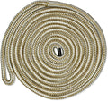 CDL3815WG, Dock Line, 3/8" Diameter - 15' Length, Double Braid, White Gold