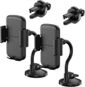Scosche SUHVWDL-2XCES0 Universal Phone Mount, Rotatable Hands-Free Car Air Vent/Dashboard/Windshield Suction Cup Phone Holder Stand Compatible with iPhone 16/15/14/13/12 Series, Android (Pack of 2)