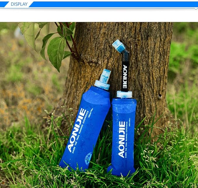 AONIJIE TPU Soft Flask Water Bottle Collapsible Running Flask for Hydration Pack, BPA Free, Wide Opening, for Outdoor Sports Hydration