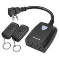 DEWENWILS Wireless Remote Control Outdoor Outlet with 2 Remotes, Electrical Plug-in Light Switch, Weatherproof, 15 AMP Heavy Duty, 100 FT Range, for Lights, Lamp, Fans, ETL Listed