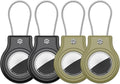 Waterproof Airtag Holder,4 Pack Airtag Case with Secure Lock,Airtags Keychain for Apple Air tags,Anti-Lost Protective Case Air tag Accessories for GPS Tracker Luggage,Key,Pet-Black/Black/Green/Green