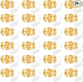 Brightown 24 Pack Fairy Lights Battery Operated - 7Ft 20 Led Mini String Lights Silver Wire Waterproof Firefly Starry DIY Lights for Bedroom Patio Wedding Party Christmas Decor (Warm White)