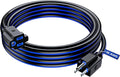 Maximm 15 Ft Black and Blue Extension Cord, Heavy Duty 16 AWG, ETL Listed for Workshop & Outdoor Use