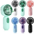 Rossesay 6 Pcs Mini Portable Fan Bulk Cute Handheld Lightweight Small Little Personal Hand Eyelash Fan 3 Speeds USB Rechargeable for Women Men Indoor Outdoor Makeup Travel (Colorful)