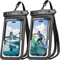 Rynapac Waterproof Phone Pouch - 2 Pack, IPX8 Waterproof Phone Case with Lanyard for iPhone 17 16 15 Pro Max, Cell Phone Dry Bag for Beach Vacation Travel Cruise Essentials, Touch Screen, Up to 8.5"