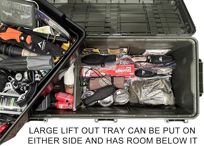 MTM MGC - The Mule Mobile Gear Crate, Storage for Hunting Gear, Shooting Supplies, Outdoor Gear, Camping Accessories, Water-Resistant, Stackable, Holds 75lbs of Gear, USA Made, Army Green