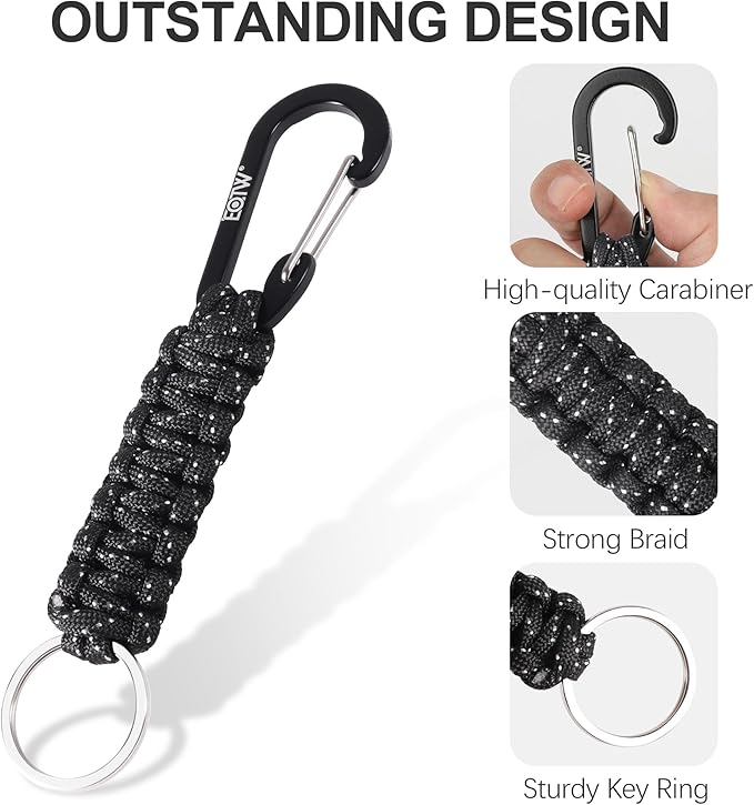 EOTW Paracord Keychain for Men Women Paracord Carabiner Backpack Keychain with Aluminum Clip for Camping Hiking Outdoor Gear