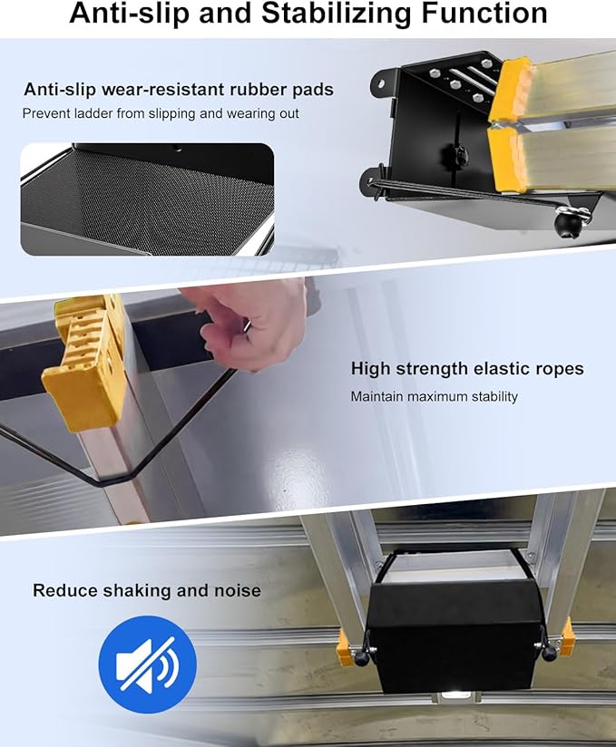 Van Interior Ladder Storage Holder, Adjustable Internal Ladder Rack Fit for Van Trailer Truck Roof, Quick Release Heavy Duty Ladder Bracket