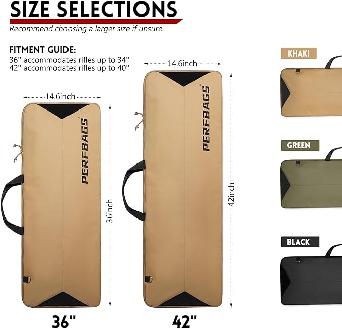 Single Rifle Case Bag, Tactical Padded Soft Gun Case w/MOLLE System, Wide Interior Fits Scoped Rifles, Adjustable Sling, Dual Zipper for Hunting & Range
