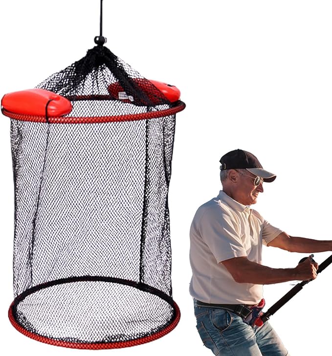 Fish Basket – 25x30cm/25x60cm/25x90cm Nylon, Portable Net Pen, Live Catch System | Perfect for Bank Fishing Activities, Boat Side Storage, Bait Preservation Needs, Outdoor Sports Gear