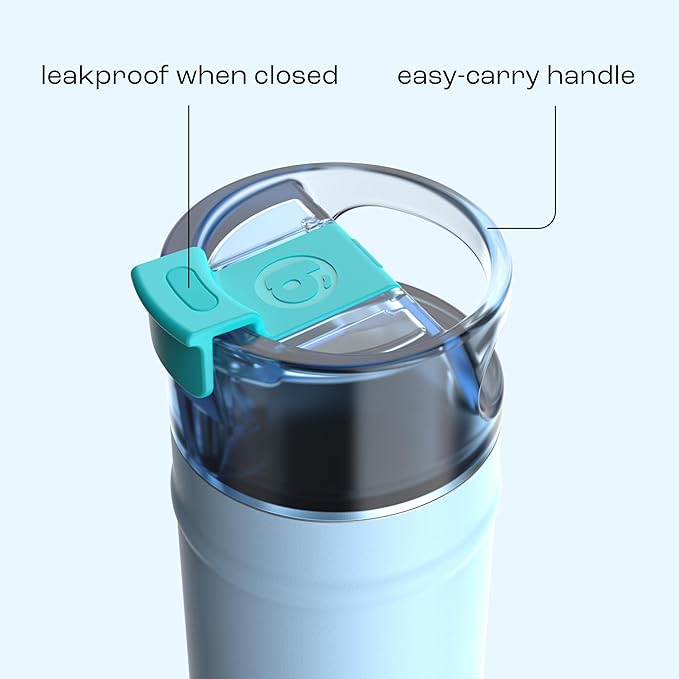 bubba 18 oz Dualsip Insulated Stainless Steel Water Bottle with Straw - Reusable, Leakproof, Lightweight, Dishwasher Safe, Lead-Free and BPA-Free, Daydreamin'