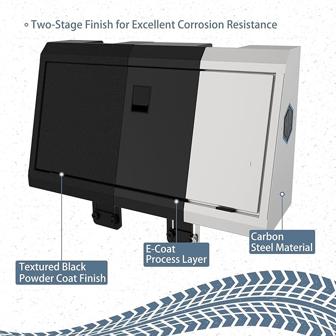 Hooke Road Topsider Truck Bed Tool Box for Jeep Gladiator JT, Toyota Tacoma, Tundra, Ford F-150, Ranger, Ram 1500, Silverado 1500, Colorado, Sierra 1500, Canyon - Heavy Duty Lockable Storage Box