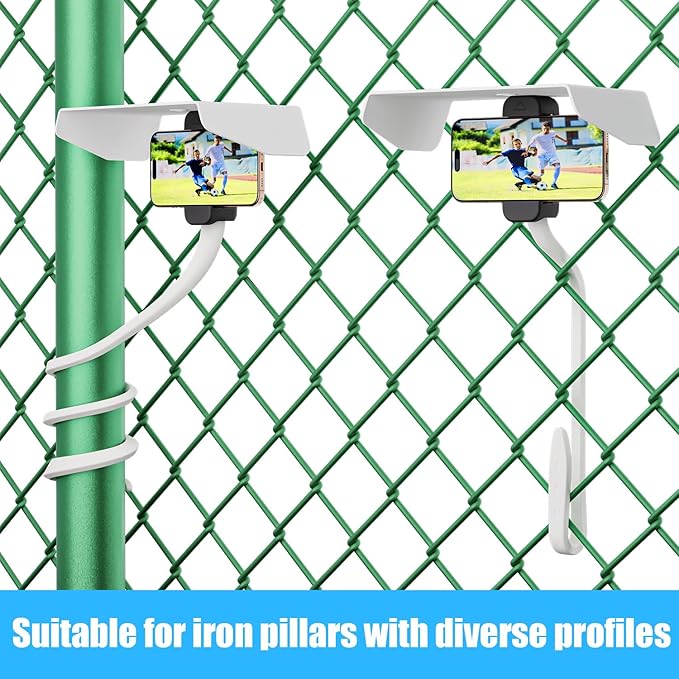 Didalo Cell Phone Fence Mount with Shade, Mounting Kit for Gamechanger for iPhone, Keep Phone from Overheating During Recording Baseball,Softball and Tennis Games in Summer