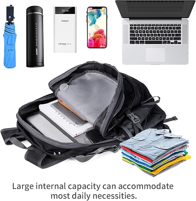 NODLAND Lightweight Backpack Travel 40L Foldable Water-Resistant Daypack, Hiking Outdoor Camping Rucksack for Men Women