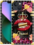 Compatible with iPhone 13 Case, Queen Lip Crown Leopard Print Luxury Golden Decoration for Girl Women Soft TPU Shockproof Protective Hard PC Back for iPhone 13