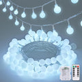 JMEXSUSS Globe String Lights Battery Operated - 100 LED White Fairy Lights Indoor Outdoor Waterproof 33FT Battery Powered String Lights with Remote for Wedding Bedroom Classroom Camping Decor