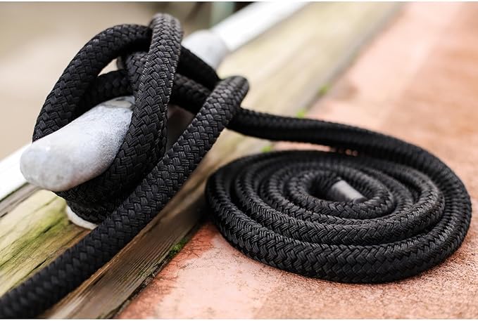 CDL3830BK, Dock Line, 3/8" Diameter - 30' Length, Double Braid, Black