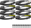 Headlamp Rechargeable 8 Pack, LED Headlight Flashlight Super Bright with 230° Wide Beam, 5 Modes Waterproof Head Lamp for Outdoor Hiking Running Camping