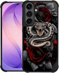 for Samsung Galaxy S26 Plus Case,Graphic Design for Girl Boy Soft Silicone Hard Acrylic Shock Protection Designed for Samsung Galaxy S26 Plus Entwined Rose Snake Pattern